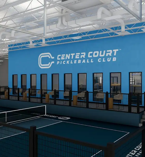 Photo of one of 12 indoor pickleball courts at Center Court Pickleball Club in Scottsdale, Arizona
